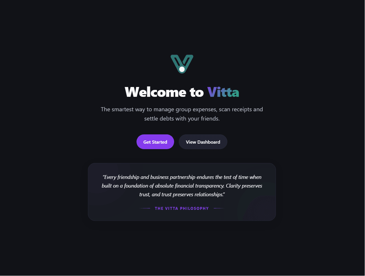 Vitta: Fintech Expense Hub Preview