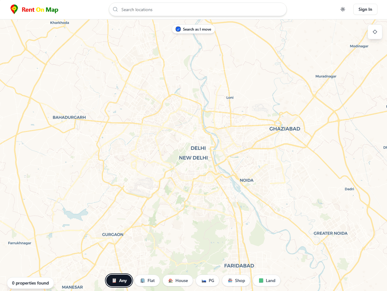 Rent On Map Search Engine